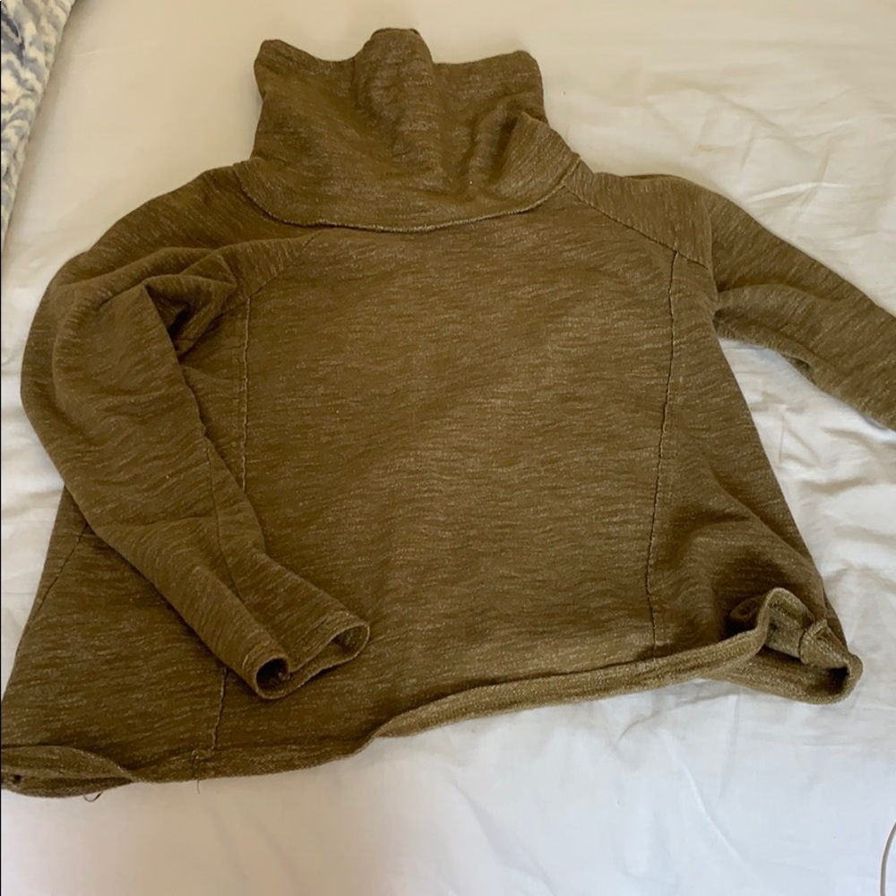 Army green Cowl neck sweater